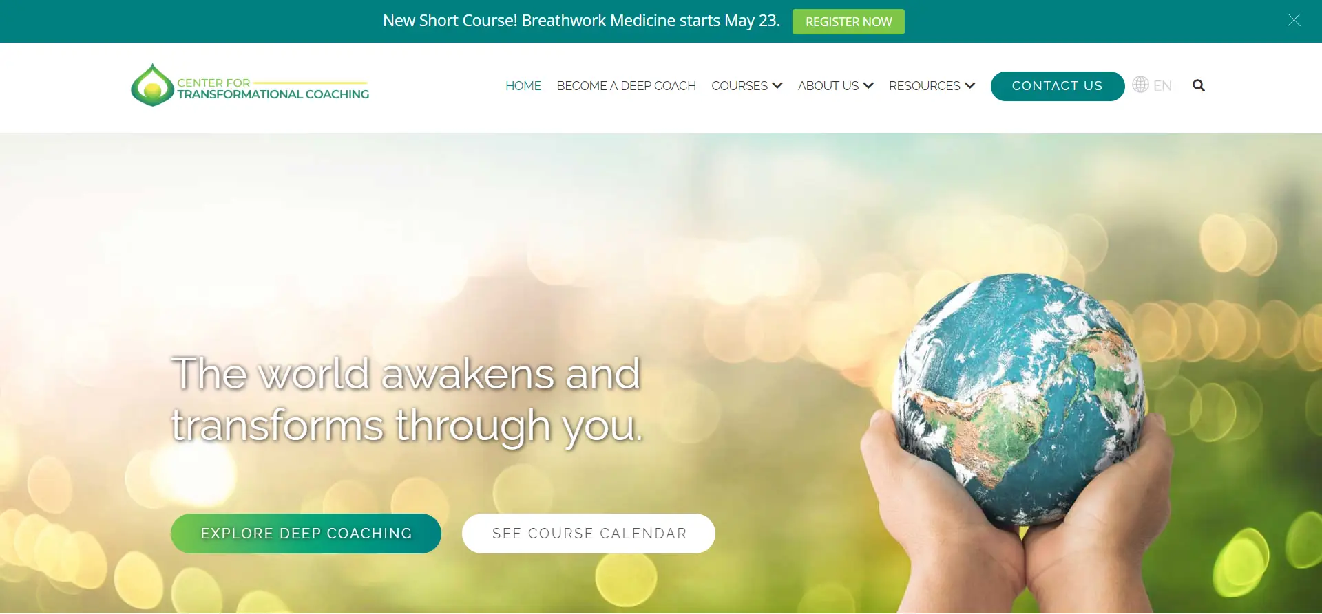 Screenshot of centerfortransformationalcoaching website